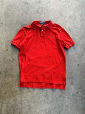 Polo by Ralph Lauren Vintage Red Pique Mesh Short Sleeve Polo Shirt Men's Size M